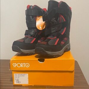 Sporto Kids Rain & Snow Boots - Black and Red